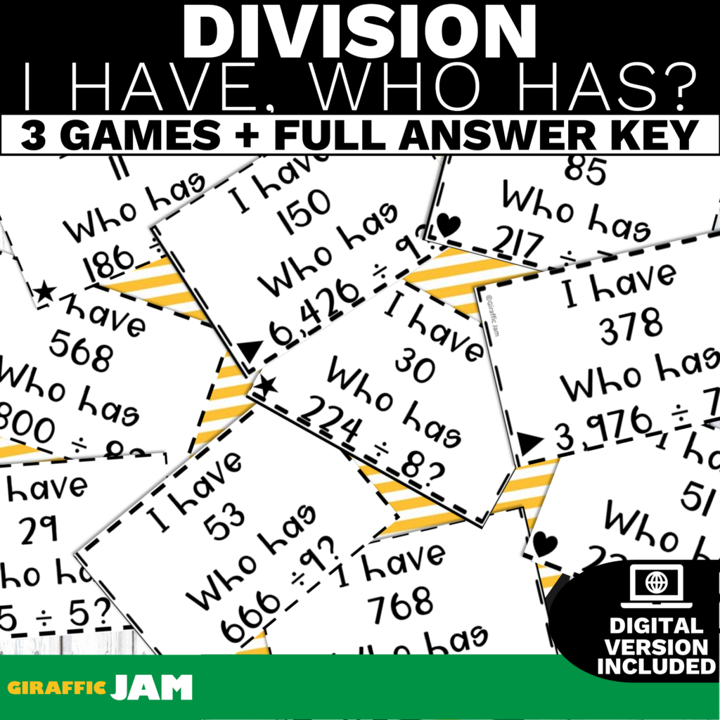 Multi-Digit Division Activity 4th Grade Math Centers Digital Included I ...
