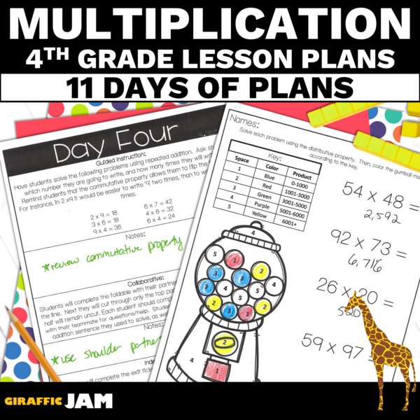 4th Grade Math Multiplication Lesson Plans to Teach Your Multiplication Unit