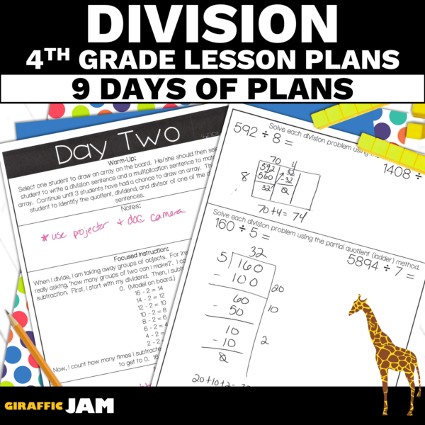 4th Grade Math Division Lesson Plans to Teach Your Division Unit