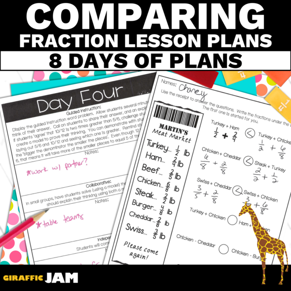 4th Grade Math Comparing Fraction Lesson Plans to Teach Your Fraction Unit