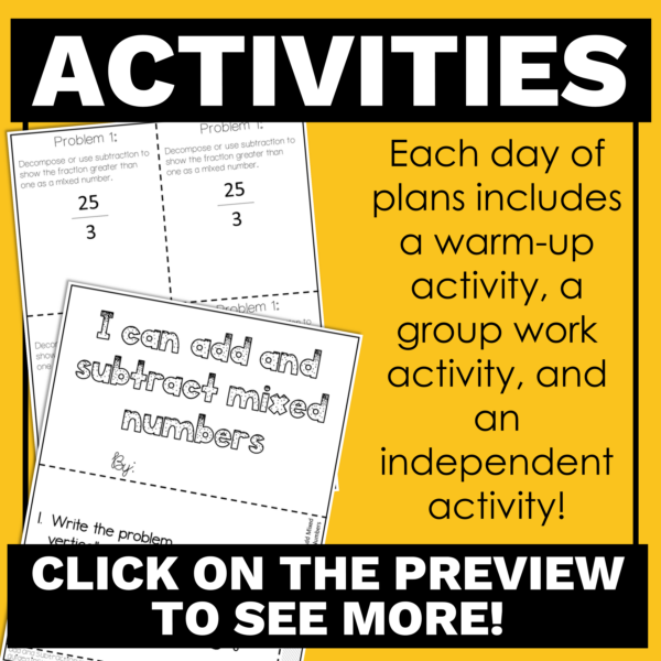 4th Grade Math Adding and Subtraction Fraction Lesson Plans for a Fraction Unit - Image 4