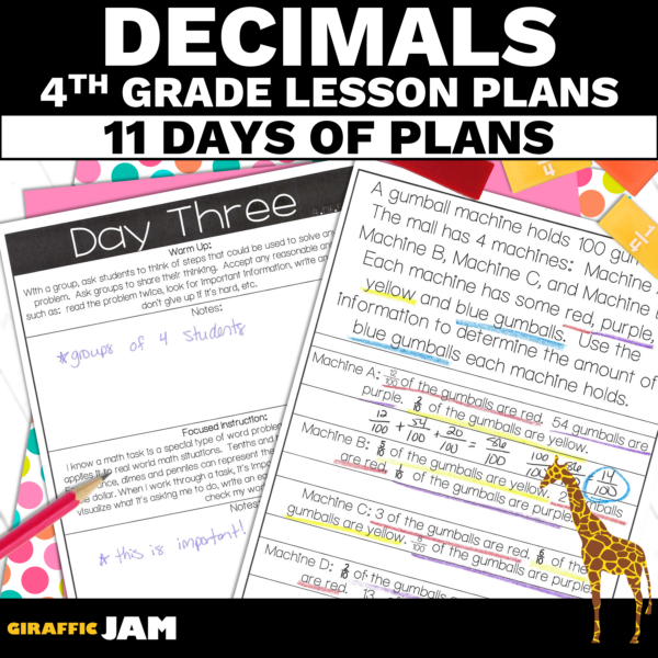 4th Grade Math Decimal Lesson Plans to Teach Your Fraction Unit