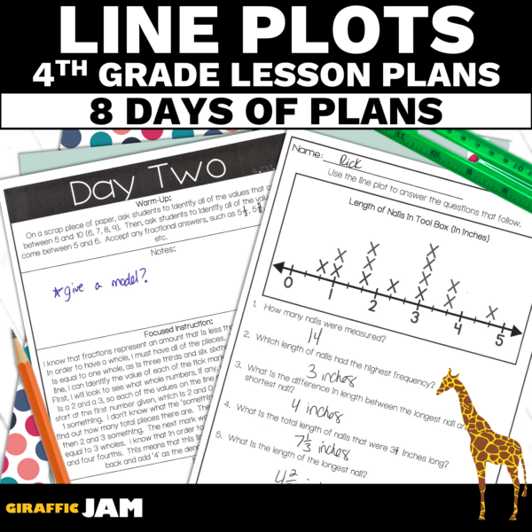 4th Grade Math Line Plot Lesson Plans to Teach A Measurement Unit