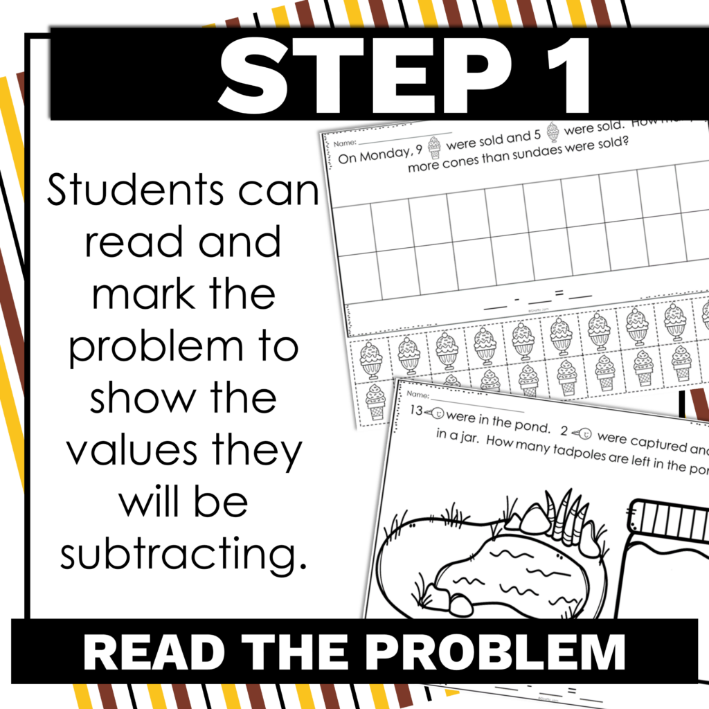 Hands On Subtraction Word Problems within 20 with Manipulatives ...