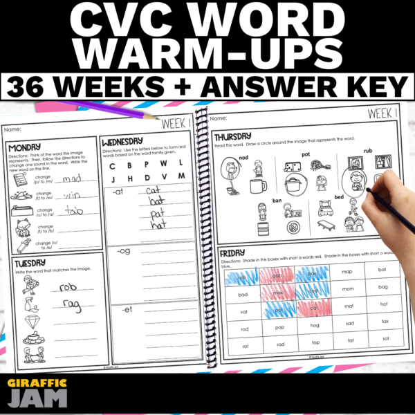 Daily Phonics Activities to Practice Decoding CVC Words Phonics Worksheets