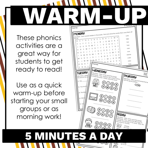 Daily Phonics Activities to Practice Decoding CVCe Words Phonics Worksheets - Image 3