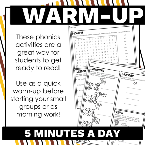 Daily Phonics Activities to Practice Decoding CVC Words Phonics Worksheets - Image 3