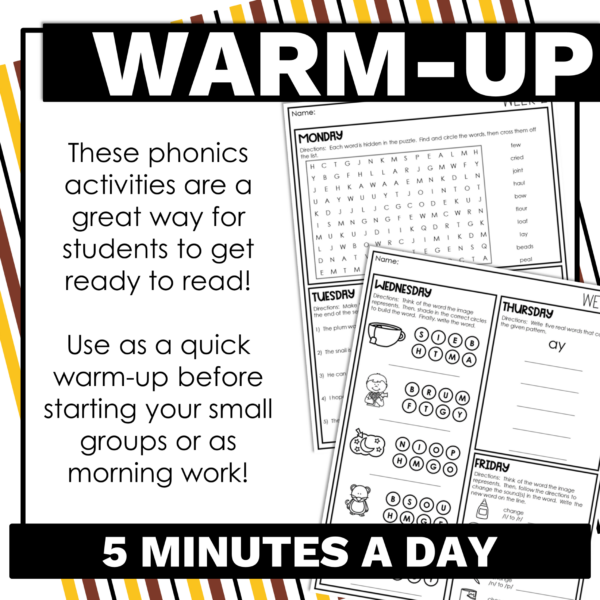 Daily Phonics Activities to Practice Decoding Phonics Worksheets Bundle - Image 3