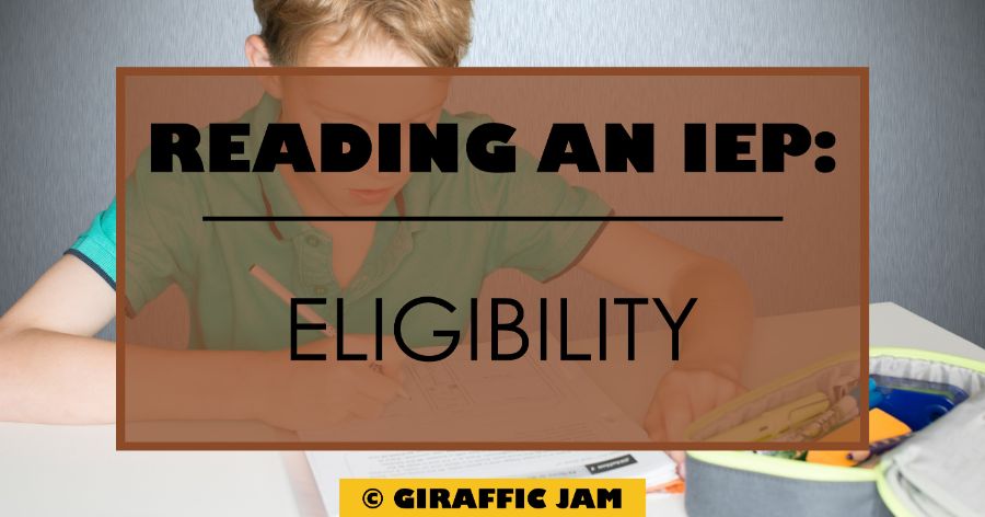 Kid studying with brown overlay and black text that says 'reading an IEP eligbility"