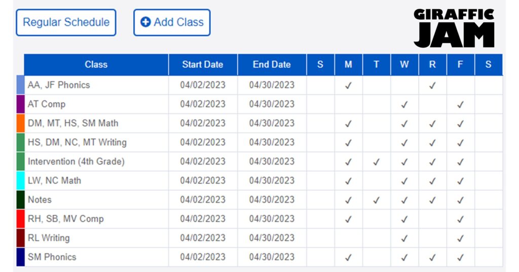 How to Set Up Classes on Planbook